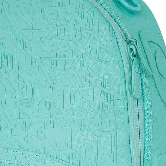 Sprayground Aqua Noir Embossed Backpack🔥New Teal Bookbag Large School Bag - Picture 6 of 9